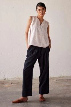 Outlet Spiffy Fits Store 33 Khara Kapas Off White Striped Blouse