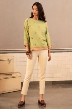 Payal Pratap Krall Round Neck Embroidered Top