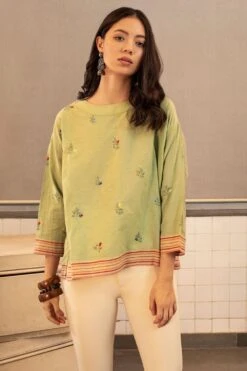 Payal Pratap Krall Round Neck Embroidered Top -Outlet Spiffy Fits Store 1sb 103 g 3