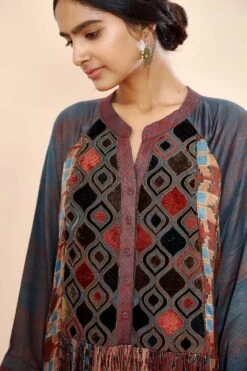 Sunira Designs Velvet Patchwork Flare Dress 8 Sunira Designs Velvet Patchwork Flare Dress -Outlet Spiffy Fits Store 2001ms03 4