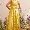 Chandrima Yellow Tonal Cutwork Lehenga