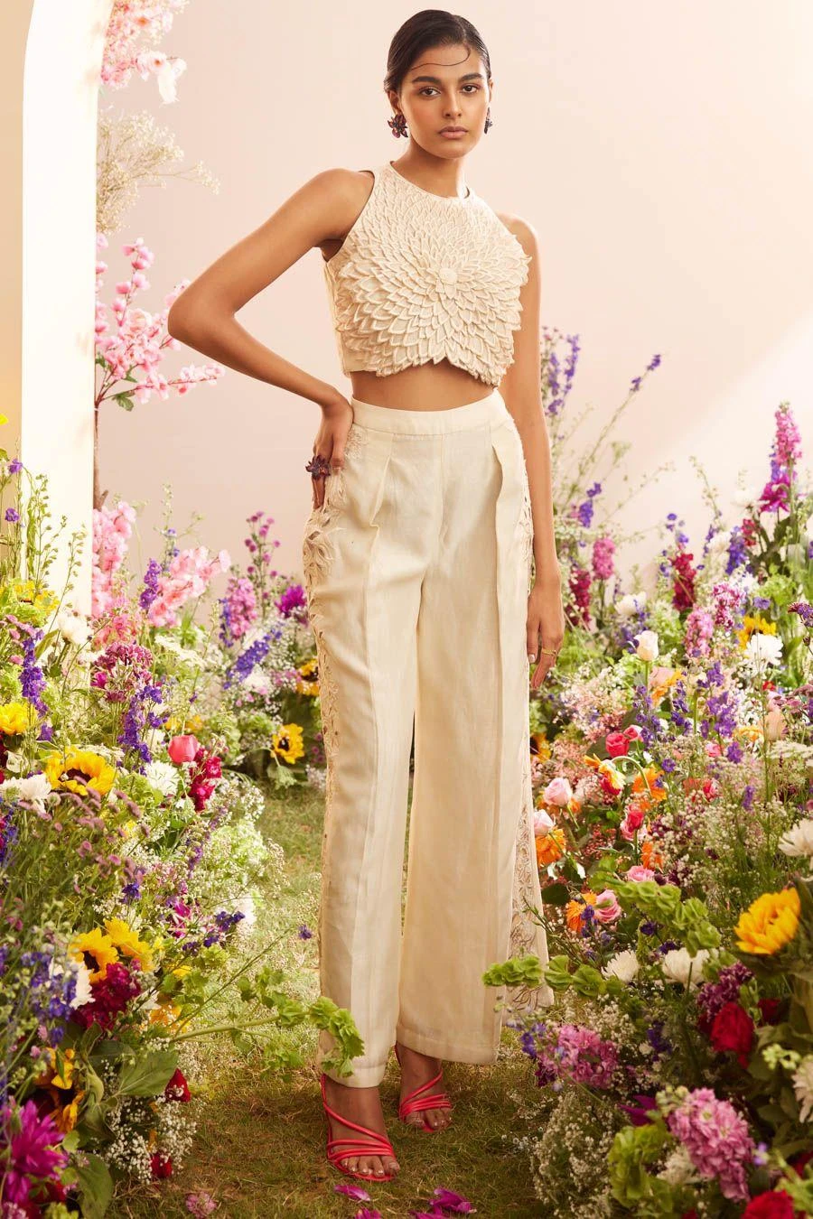 Chandrima Ivory Petal Top 2 Chandrima Ivory Petal Top - Image 2