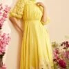 Chandrima Yellow Ruched Dress