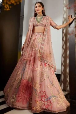 Ridhi Mehra Floral Embroidered Net Lehenga Set