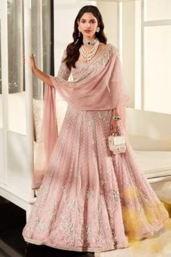 Ridhi Mehra Onion Pink Embroidered Lehenga Set