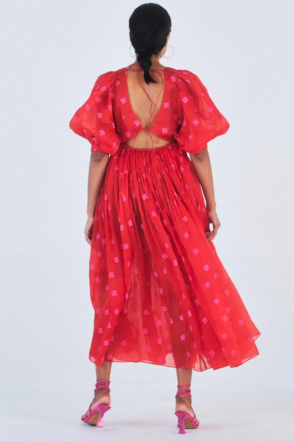 Little Things Red Printed Dress With Balloon Sleeves 5 Little Things Red Printed Dress With Balloon Sleeves - Image 5