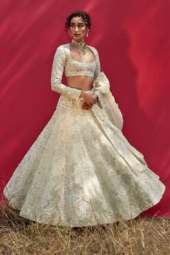 Mishru Ivory Floral Embellished Lehenga Set