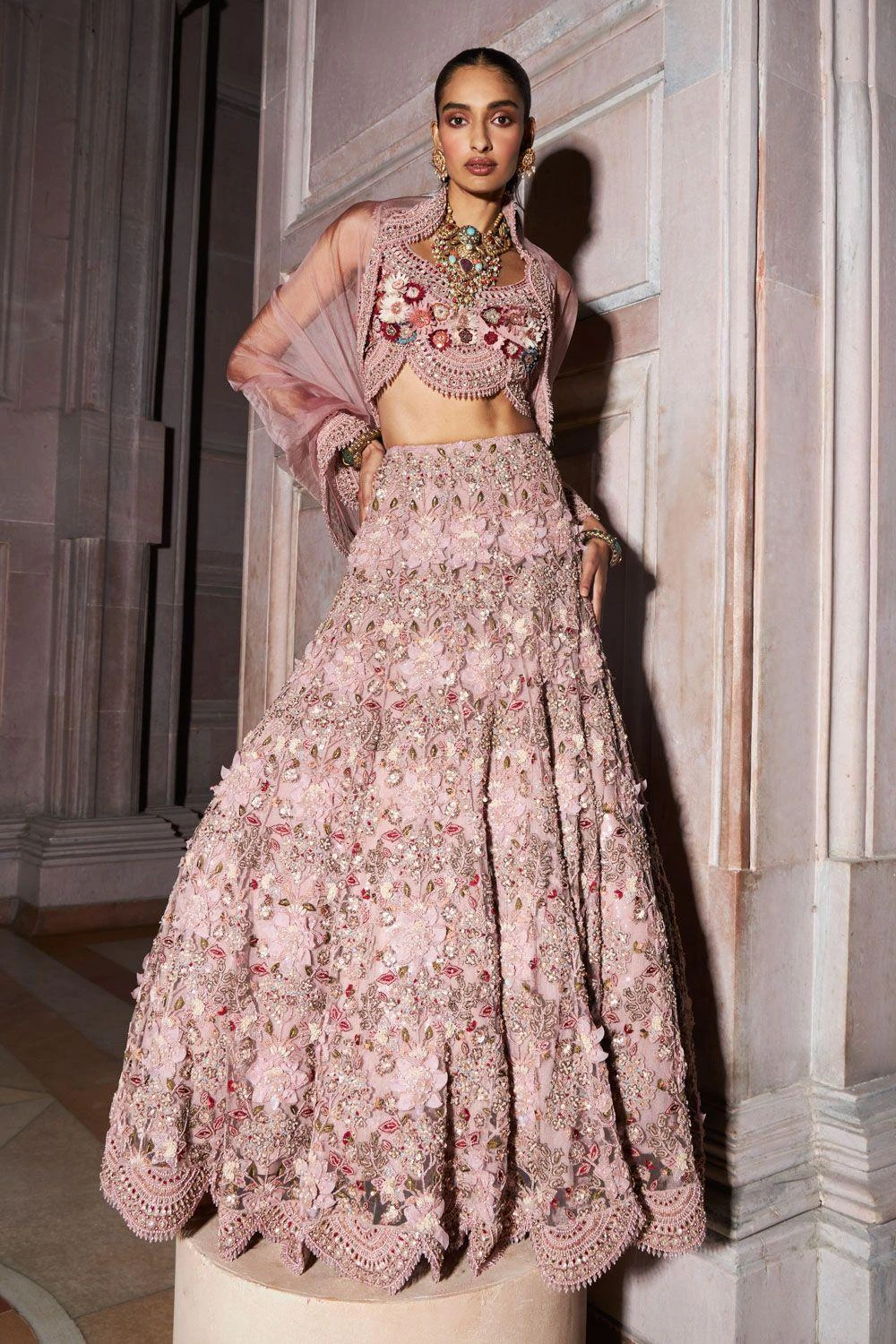 Ridhima Bhasin Anaya Pale Pink Floral Lehenga Set 1 Ridhima Bhasin Anaya Pale Pink Floral Lehenga Set