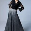 Shorshe Silver Grey Panelled Skirt