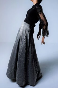 Shorshe Silver Grey Panelled Skirt -Outlet Spiffy Fits Store 212sho37 3