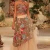Varun Bahl Champagne Gold Panelled Skirt Set