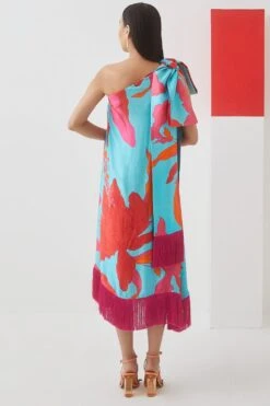 Studio RIGU Blue Rose One Shoulder Dress 5 Studio RIGU Blue Rose One Shoulder Dress -Outlet Spiffy Fits Store 228sr19 3