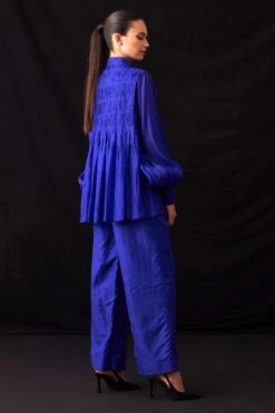 Amrich Missy Blue Hand Embellished Button Down Shirt