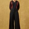 Bodice Black Flared & Pleated Pants