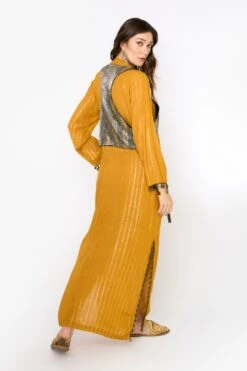 Heirloom By Rara Avis Yellow Ochre Embroidered Column Dress -Outlet Spiffy Fits Store 23rh34 4 1
