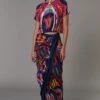 Saaksha & Kinni Abstract Print Draped Skirt
