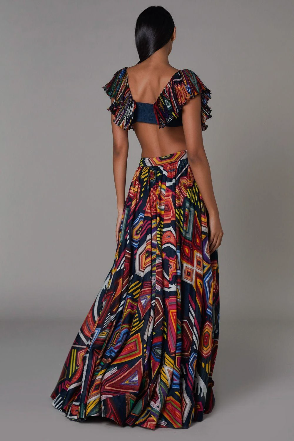 Saaksha & Kinni Abstract Print Chanderi Lehenga 2 Saaksha & Kinni Abstract Print Chanderi Lehenga - Image 2