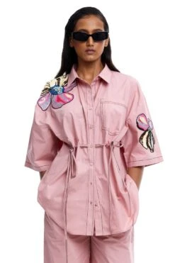 Kanika Goyal Label Talia Ruched Embellished Shirt -Outlet Spiffy Fits Store 25823kgl31 4