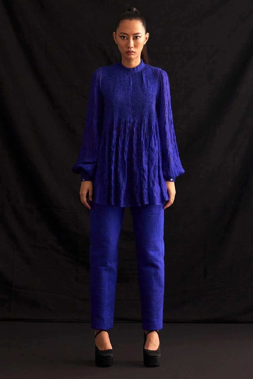 Amrich Naina Hand Embellished Pleated Top 1 Amrich Naina Hand Embellished Pleated Top