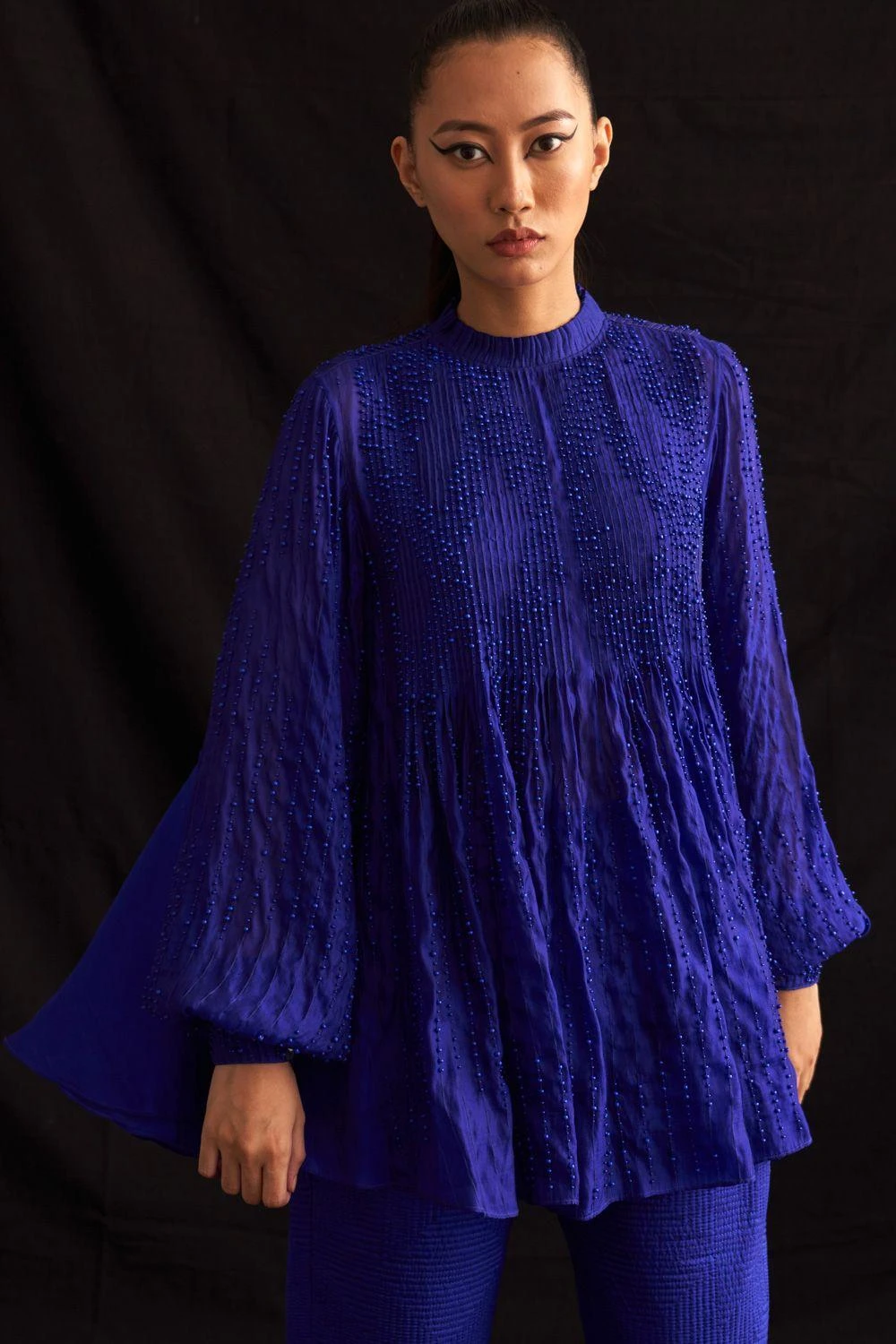 Amrich Naina Hand Embellished Pleated Top 4 Amrich Naina Hand Embellished Pleated Top - Image 4