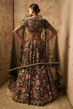Ridhi Mehra Black Floral Embellished Lehenga Set -Outlet Spiffy Fits Store 27923rm3 3