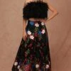Shriya Som Black Floral Embellished Skirt