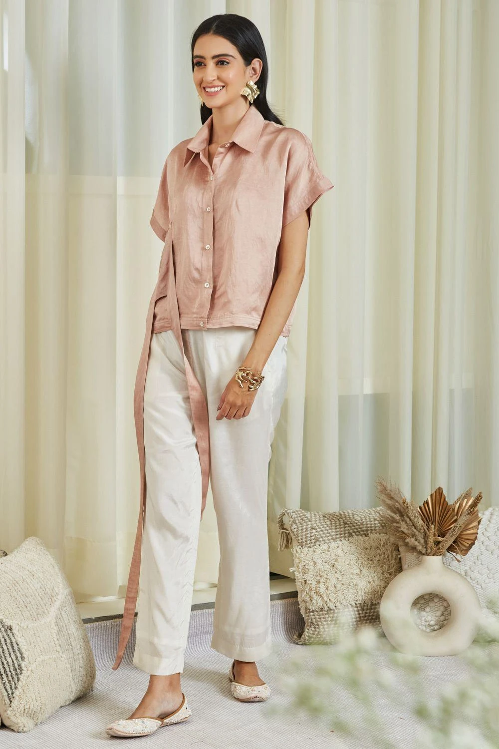 Twenty Nine Peach Mirror Embellished Co-ord Set 2 Twenty Nine Peach Mirror Embellished Co-ord Set - Image 2