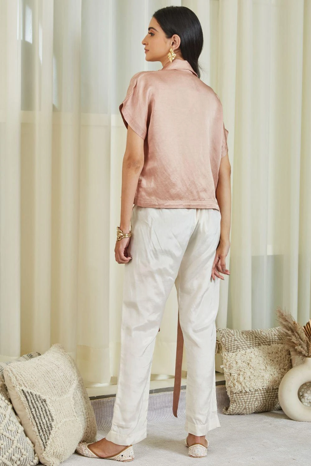 Twenty Nine Peach Mirror Embellished Co-ord Set 5 Twenty Nine Peach Mirror Embellished Co-ord Set - Image 5