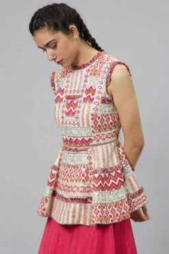 SVA Ivory Embellished Peplum & Lehenga Set -Outlet Spiffy Fits Store 29523sva42 4