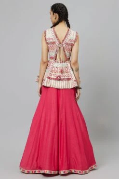 SVA Ivory Embellished Peplum & Lehenga Set -Outlet Spiffy Fits Store 29523sva42 5