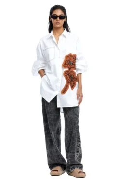 Kanika Goyal Label Heather Hand Embellished Shirt