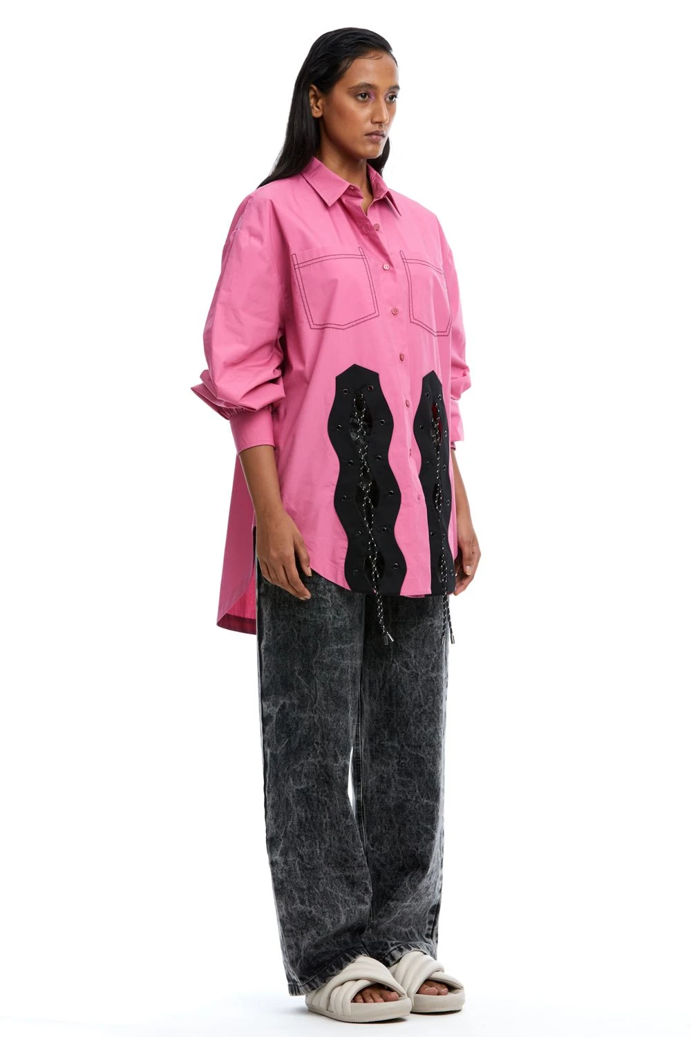 Kanika Goyal Label Sneaks-Cord Tie Up Shirt 2 Kanika Goyal Label Sneaks-Cord Tie Up Shirt - Image 2