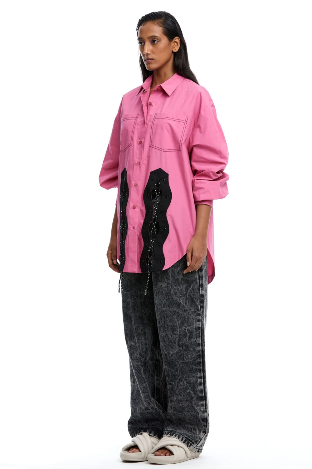 Kanika Goyal Label Sneaks-Cord Tie Up Shirt 3 Kanika Goyal Label Sneaks-Cord Tie Up Shirt - Image 3