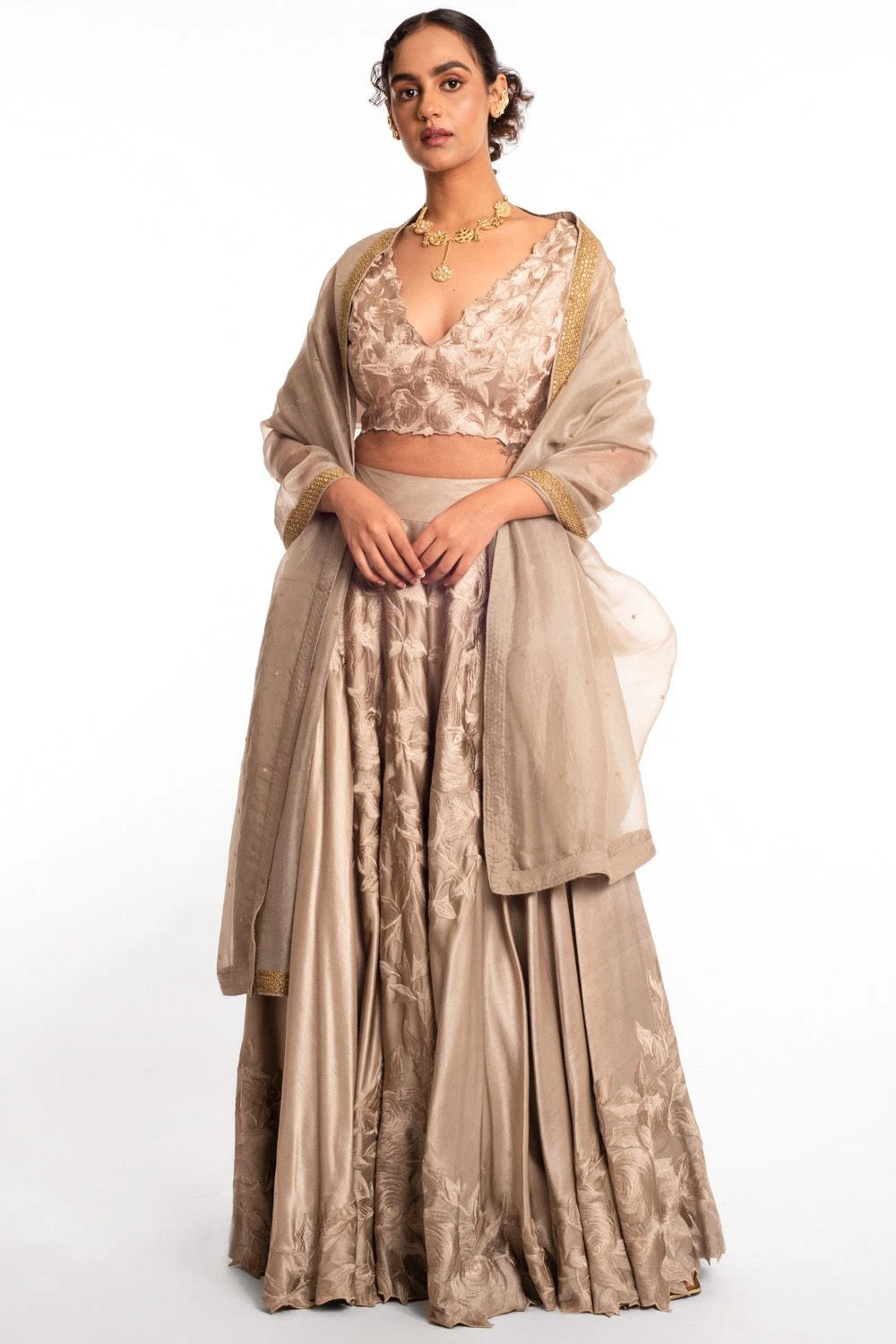 Aikeyah Grey Embellished Lehenga Set 1 Aikeyah Grey Embellished Lehenga Set