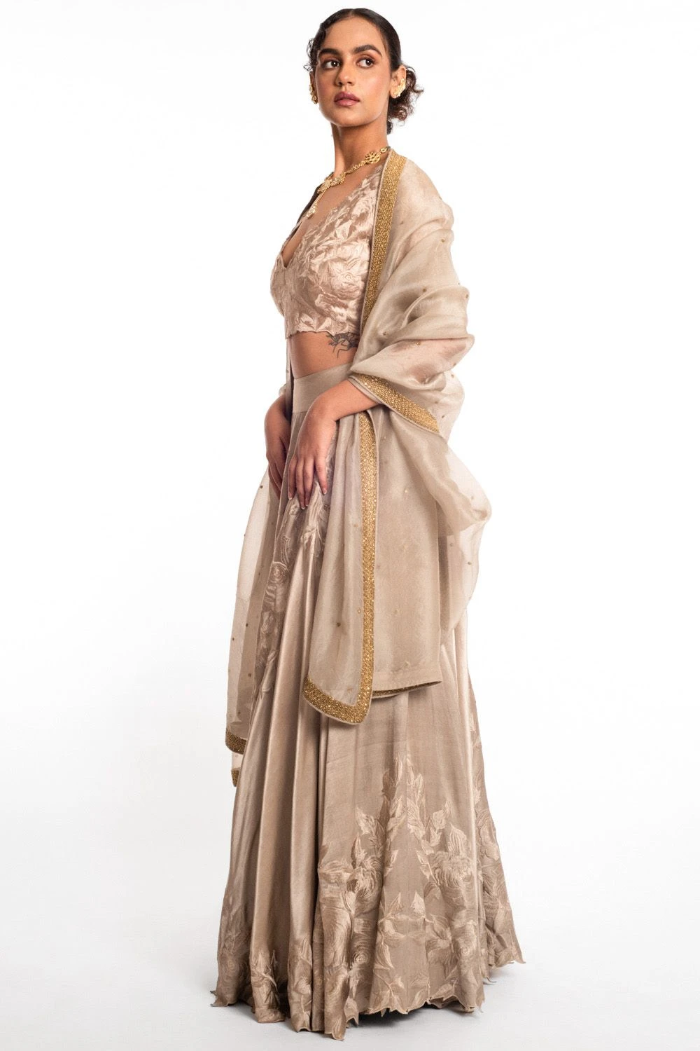 Aikeyah Grey Embellished Lehenga Set 2 Aikeyah Grey Embellished Lehenga Set - Image 2