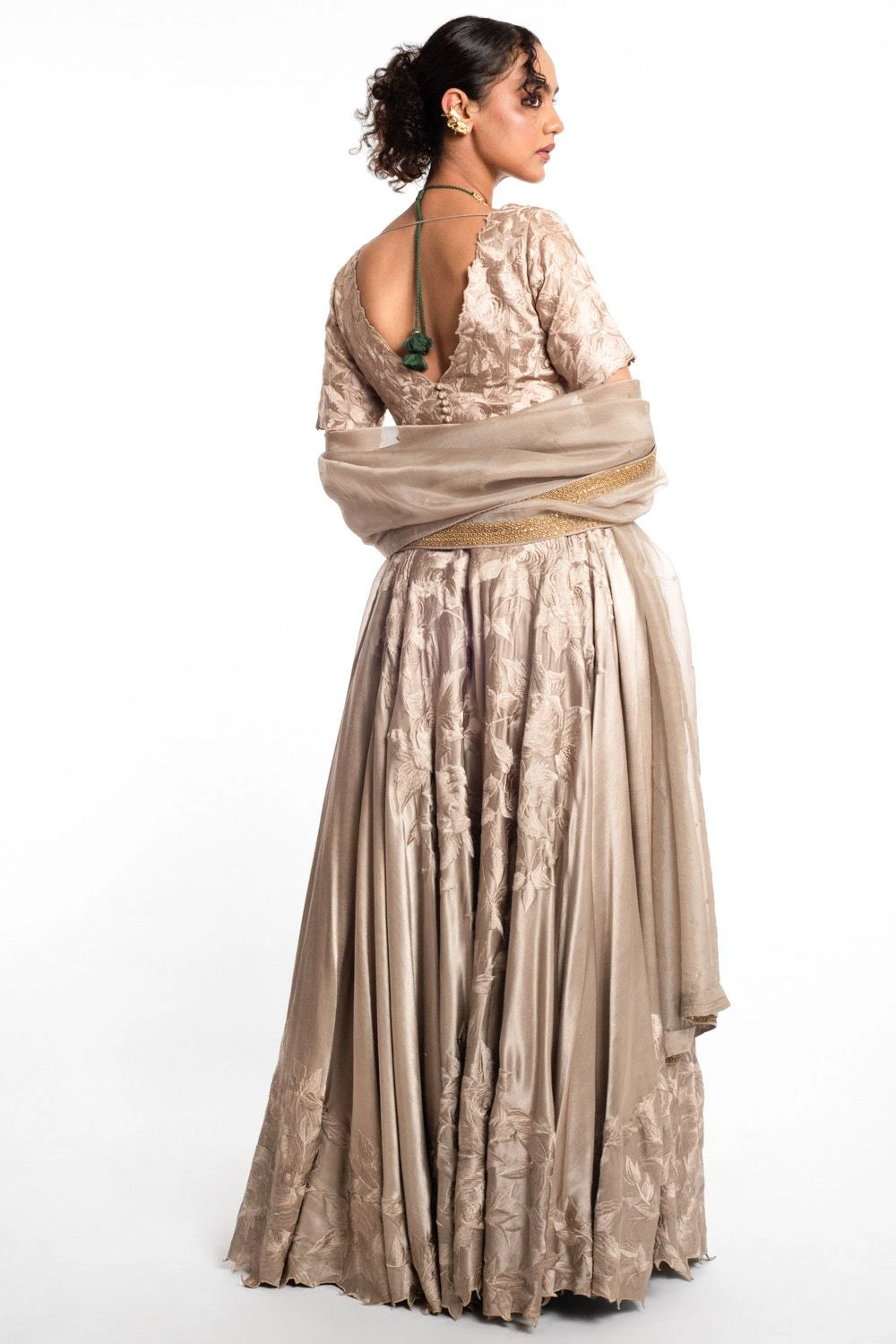 Aikeyah Grey Embellished Lehenga Set 5 Aikeyah Grey Embellished Lehenga Set - Image 5