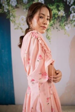 Arcvsh By Pallavi Singh Pink Rosette Pleated Dress -Outlet Spiffy Fits Store 30823ah28 4