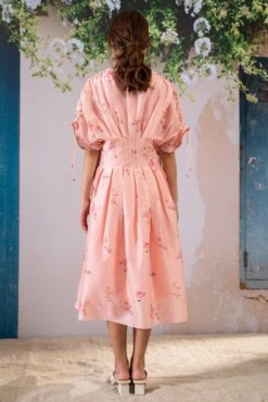 Arcvsh By Pallavi Singh Pink Rosette Pleated Dress -Outlet Spiffy Fits Store 30823ah28 5