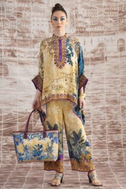 Rajdeep Ranawat Mustard Permaz Floral Printed Pants