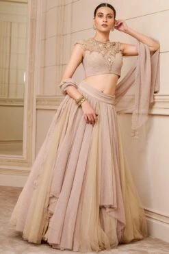 Tarun Tahiliani Gold Draped Lehenga Set