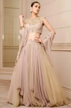 Tarun Tahiliani Gold Draped Lehenga Set -Outlet Spiffy Fits Store 310tt25 3