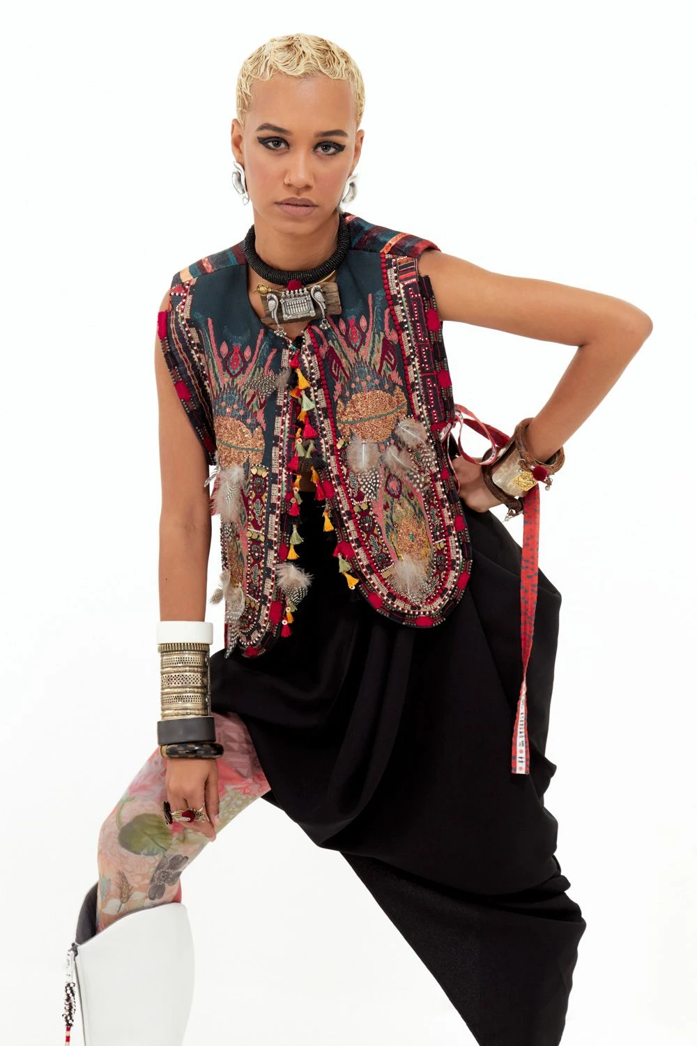 Aseem Kapoor Multicoloured Beadwork Gilet 3 Aseem Kapoor Multicoloured Beadwork Gilet - Image 3