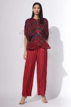 Saaksha & Kinni Micro Pleated Kaftan Top With Ruching Detail