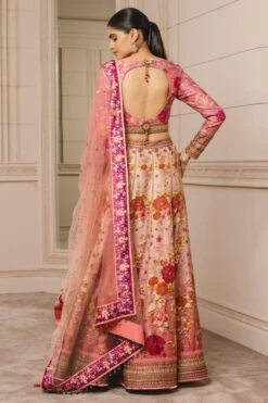 Tarun Tahiliani Pink Floral Printed Lehenga Set -Outlet Spiffy Fits Store 312tt25 4