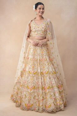 Ahilian White Thread Embellished Lehenga Set