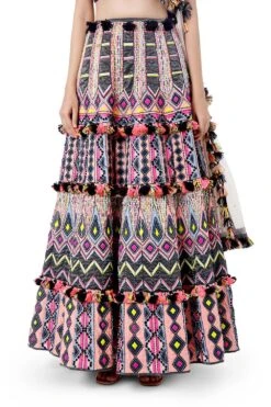 Payal Singhal Multicolour Embellished Lehenga Set -Outlet Spiffy Fits Store 319437 4