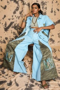 Rara Avis Light Blue Flared Denims -Outlet Spiffy Fits Store 3823ra27 3