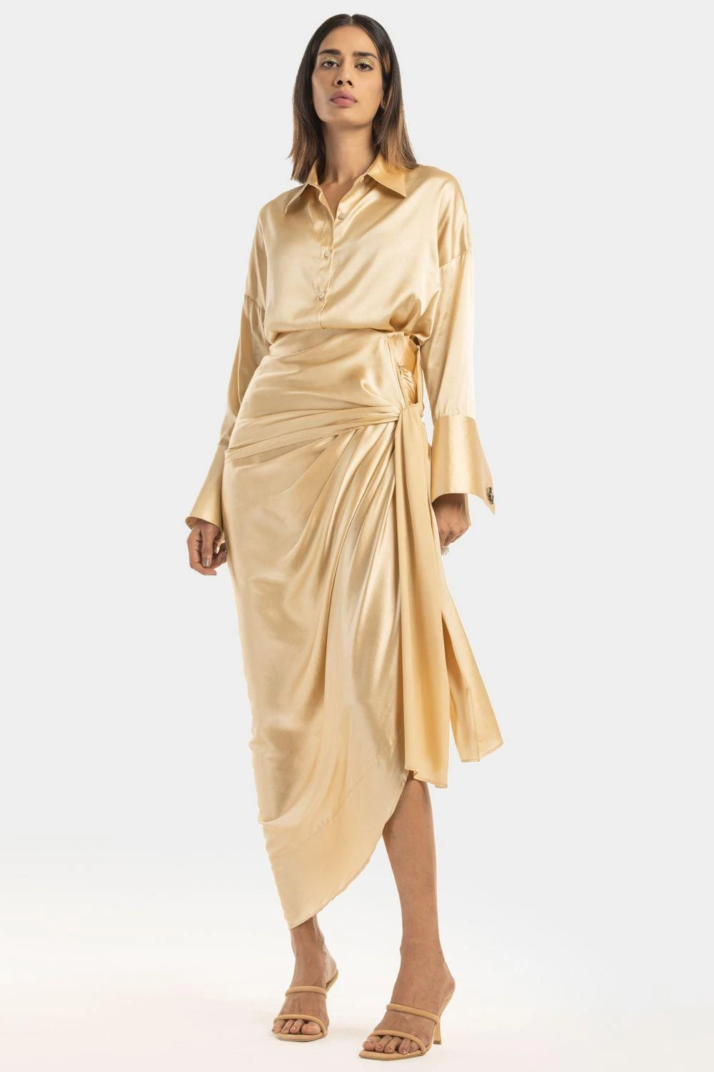 431-88 By Shweta Kapur Champagne Luxe Shirt 1 431-88 By Shweta Kapur Champagne Luxe Shirt