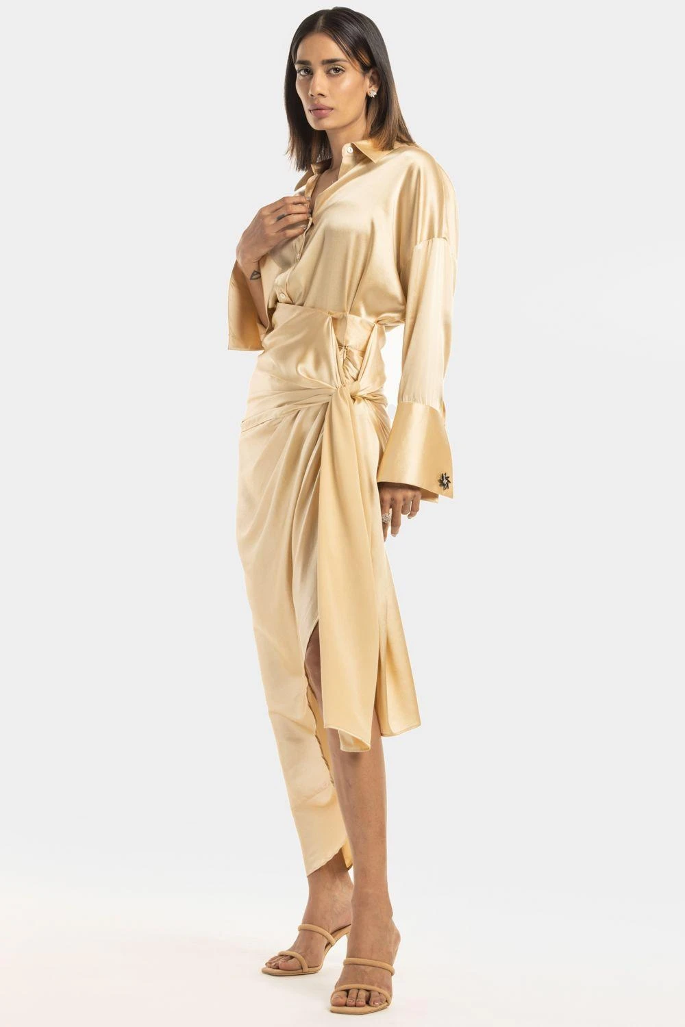 431-88 By Shweta Kapur Champagne Luxe Shirt 3 431-88 By Shweta Kapur Champagne Luxe Shirt - Image 3