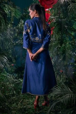 Chandrima Indigo Floral Embroidered Skirt -Outlet Spiffy Fits Store 41123cm14 3